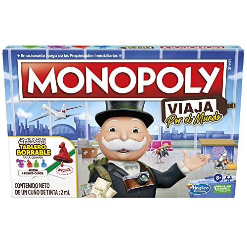 Hasbro JUEGOS MONOPOLY VIAJAR POR EL MUNDO +8 AÑOS