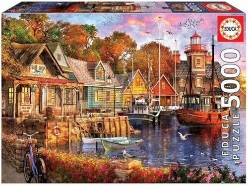 Educa Puzzle da 5000 pezzi per adulti   Tramonto nel porto. Misura: 157 x 107 cm. Include servizio pezzi mancanti. Consigliato a partire dai 14 anni ()