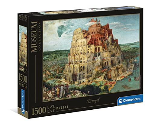 Clementoni Museum Collection Bruegel, The Tower of Babel" 1500 pezzi Made in Italy, puzzle adulti 1500 pezzi, arte, puzzle quadri famosi, dipinti famosi, divertimento per adulti