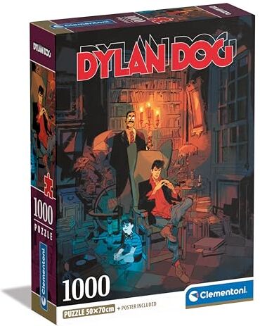 Clementoni - Dylan Dog Dog-1000 Pezzi, Puzzle Fumetti, Illustrazioni D'Autore, Verticale, Divertimento per Adulti, Made in Italy, Multicolore,