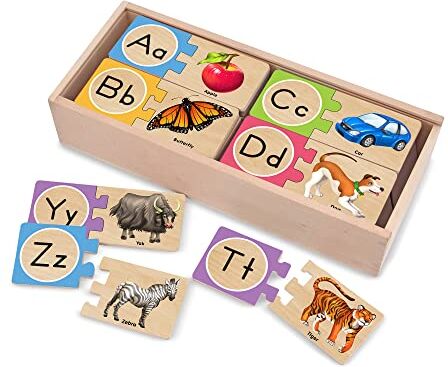 Melissa & Doug Alfabeto Inglese con Autocorrezione, Puzzle, Colore Multicolore,