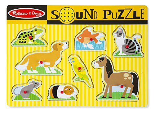 Melissa & Doug Puzzle in legno per bambini, Gli Animali Parlanti, Puzzle sonoro, Incastri in legno per bambini, Puzzle bambini 2 anni pezzi grandi, Gioco bambino 2 anni, Regalo bimba 2 anni