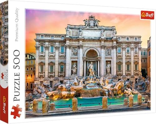 Trefl 500 Elementi, Qualità Premium, per adulti e Bambini dai 10 anni Puzzle, Colore Fontana di Trevi-Roma,