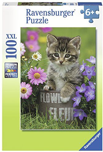 Ravensburger Puzzle Bambino Puzzle 100 p XXL Gattino tra i fiori Da 6 anni