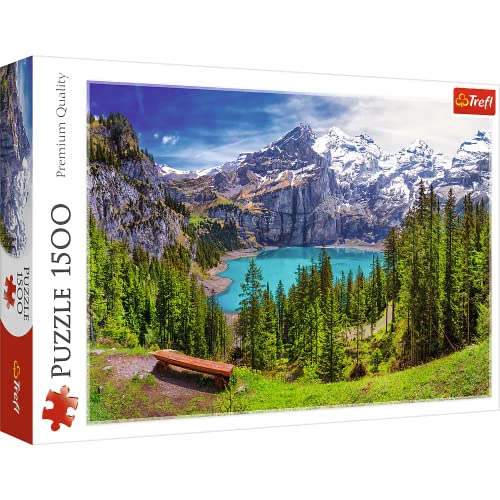 Trefl 1500 Elementi, qualità premium, per adulti e Bambini dai 12 anni Puzzle, Colore Lago di Oeschinen-Alpi-Svizzera, Oeschinensee Alpen Schweiz,