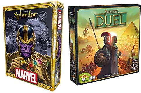 Asmodee Splendor Marvel, Gioco da Tavolo, 2-4 Giocatori, 10+ Anni, Edizione in Italiano, 8614 & 7 Wonders Duel Gioco da Tavolo di Strategia per 2 Giocatori, 10+ Anni, Edizione in Italiano