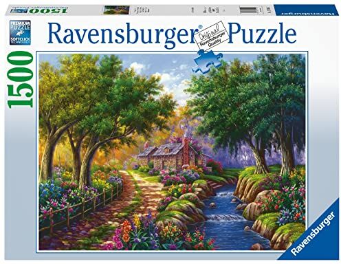 Ravensburger Puzzle Cottage lungo il fiume, 1500 Pezzi, Idea regalo, per Lei o Lui, Puzzle Adulti