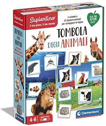 Clementoni Sapientino Tombola degli Animali gioco tombola con tessere illustrate gioco educativo 5 anni gioco da tavolo Made in Italy