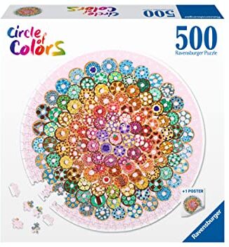 Ravensburger Puzzle Rotondo Donuts, Collezione Circle of Colors 500 Pezzi, Idea regalo, per Lei o Lui, Puzzle Adulti