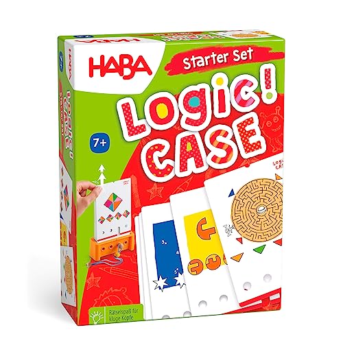 HABA Logic Case Starter Set 7+ Giochi da tavolo Bambino-Logica e indovinello-Autonome-Piccolo Formato-Viaggio-7 Anni e più-306929, 306929, Colorato