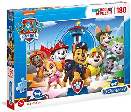 Clementoni - Puzzle Patrulla Canina Paw Patrol 180pzs Does Not Apply Supercolor Patrol-180 Pezzi-Made in Italy, Bambini 7 Anni+, Multicolore, One size,