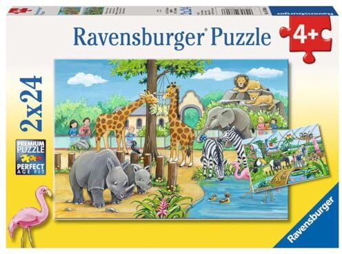 Ravensburger Benvenuti allo Zoo,Puzzle 2 x 24 Pezzi