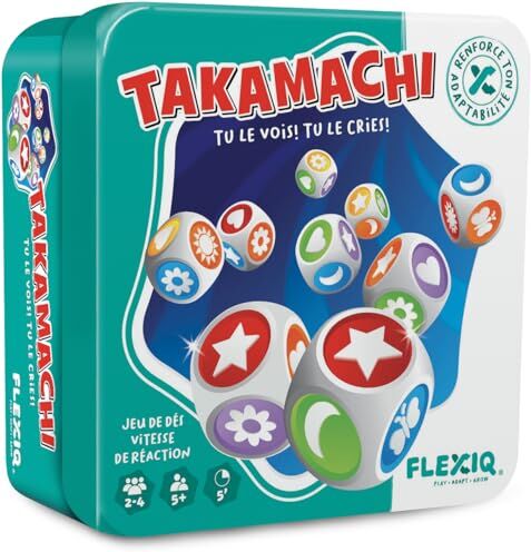 Asmodee FlexiQ Takamachi Giochi da tavolo Giochi d'atmosfera e osservazione Gioco Famiglia e Bambini dai 5 anni in su, 2-4 giocatori, versione francese