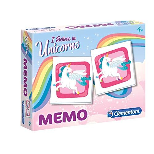Clementoni - Memo Pocket Unicorno, Multicolore, Taglia Unica,