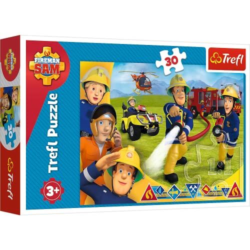 Trefl - 30 Elementi, Pronto ad Aiutare, per Bambini dai 3 Anni Puzzle, Colore Sam Il Pompiere,