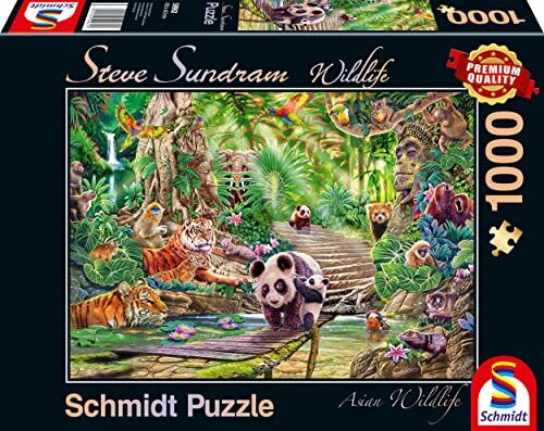 Schmidt Spiele , Asian wildlife, 1000 piece jigsaw puzzle, Multicolore