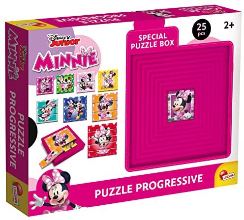 Liscianigiochi Lisciani Giochi- Puzzle Progressive 9 Minnie, Multicolore,