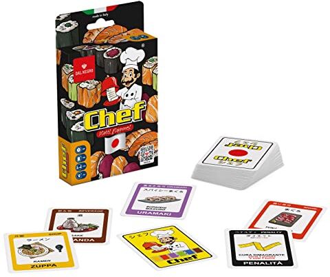 Dal Negro Chef Piatti Giapponesi, Gioco di Carte, adatto per famiglie e bambini 6+, da 2 a 8 giocatori