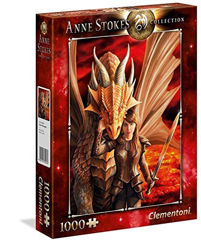 Clementoni - Anne Stokes Collection-Inner Strenght Dragon Puzzle, 1000 Pezzi, Multicolore,