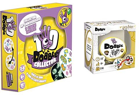 Asmodee Dobble Collector, Gioco da Tavolo per tutta la Famiglia, Edizione in Italiano, 8249 & Harry Potter Dobble Gioco da Tavolo, Edizione in Italiano, 8243