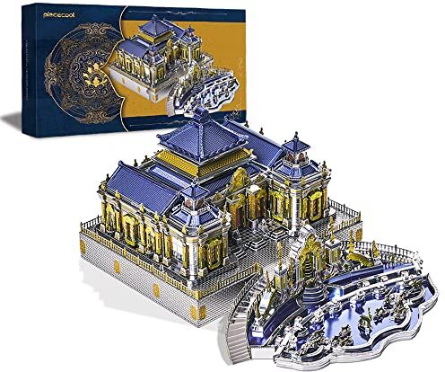 Piececool 3D Metal Puzzle Yuanmingyuan, Architettoniche 3D Puzzle Metallo per 340 Acciaio Inossidabile, 1:1 Ripristina, Regalo di Compleanno, Modellismo da Costruire Adulti, 358 Pezzi