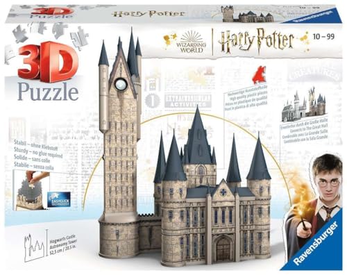 Ravensburger 3D Puzzle Castello Torre di Astronomia di Hogwarts Harry Potter, 615 Pezzi, 10+ Anni