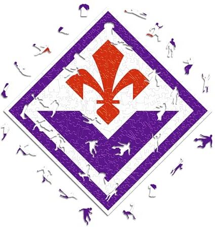 Iconic Puzzles , Fiorentina Logo, Prodotto ufficiale, Puzzle di Legno per Adulti e Bambini, Legno 100% Sostenibile, Taglia L 500 Pezzi