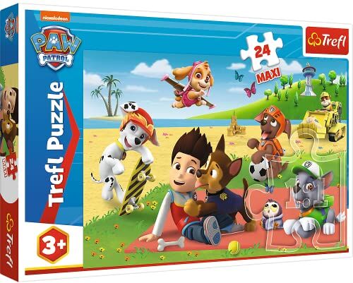 Trefl -24 Divertimento su Una Coperta per Bambini da 3 Anni Puzzle, Colore Paw Patrol 24 Maxi Elementi,