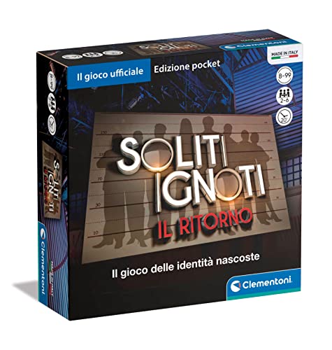 Clementoni - Soliti Ignoti Adulti, Scatola per Tutta la Famiglia, Gioco da Tavolo Programma TV RAI, 2-8 Giocatori-Made in Italy, Multicolore, Pocket,