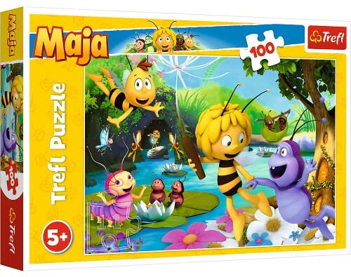 Trefl -100 Elementi, Maia e Amici, per Bambini dai 5 Anni Puzzle, Colore L'ape Maya, GXP-674575