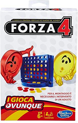 Hasbro , Forza 4, Gioco di Carte, Edizione da Viaggio, Ages 6+