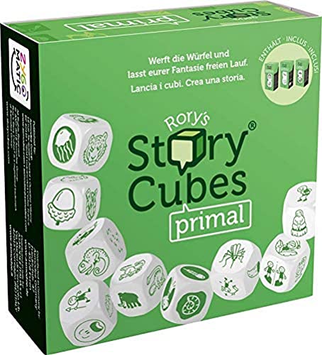 Asmodee Italia, Rory's Story Cubes Primal (Verde), Gioco di Dadi per Creare Storie, Edizione in Italiano, 8080