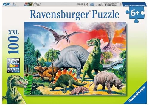 Ravensburger Puzzle Dinosauri, 100 Pezzi XXL, Età Raccomandata 6+ Anni