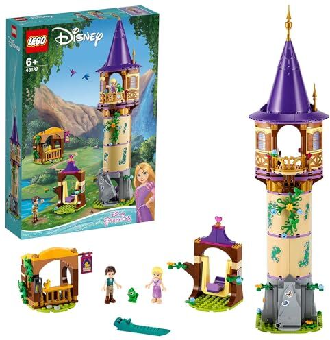 Lego Disney Princess La Torre di Rapunzel, Set Costruzioni con Mini Bamboline e Figura di Animale Giocattolo, Idea Regalo Fan Principesse, Giochi per Bambini e Bambine dai 6 Anni