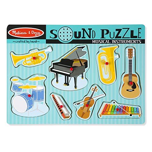 Melissa & Doug Puzzle in legno per bambini, Strumenti Musicali, Puzzle sonoro, Incastri in legno per bambini, Puzzle bambini 2 anni pezzi grandi, Gioco bambino 2 anni, Regalo bimba 2 anni