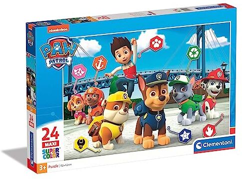 Clementoni Paw Patrol Supercolor Puzzle, Colore Bianco, 24 Pezzi,