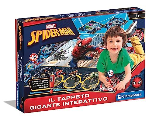 Clementoni Sapientino Il Tappeto Gigante Marvel Spider-Man-Puzzle Bambini 24 Maxi Pezzi con Penna Interattiva, Gioco Educativo 3 Anni-Made in Italy, Colore Spiderman,