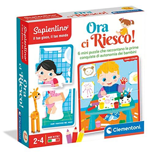 Clementoni - Sapientino-Ora Ci Riesco-Gioco Educativo 2 Anni, Sequence Puzzle, Tessere ad Incastro, Flashcards-Made in Italy, Colore Italiano,