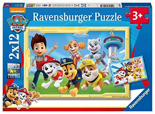 Ravensburger Puzzle Paw Patrol, 2 Puzzle da 12 Pezzi per Bambini e Bambine a partire dai 3 Anni Esclusiva Amazon