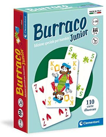 Clementoni - Carte da Gioco-Burraco Junior-Made in Italy-Giochi per Tutta la Famiglia (Versione in Italiano), 7 Anni+,