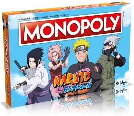 Winning Moves Naruto, Monopoly, gioco da tavolo, edizione italiana, gioco da tavolo per famiglie da 8 anni +