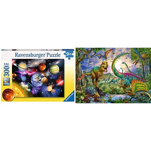 Ravensburger Sistema Solare Puzzle Per Bambini, Multicolore, 300 Pezzi, 13226 3 & Italy Nel Regno Dei Giganti-Dinosauri Puzzle, 200 Pezzi Xxl, Multicolore, 12718 4