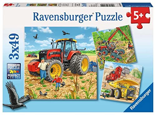 Ravensburger Mezzi di Lavoro Puzzle 3x49 Pezzi