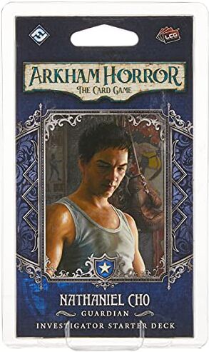 Fantasy Flight Games , Arkham Horror The Card Game: Investigator Starter Deck Nathaniel Cho Investigator, Card Game, Ages 14+, 1 to 4 Players, 60 to 120 Minutes Playing Time