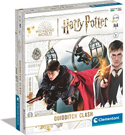 Clementoni Gioco da tavolo Harry Potter Quidditch Clash, gioco da tavolo bambini 8 anni, gioco in scatola per tutta la famiglia, 2 giocatori Made in Italy, Multicolore