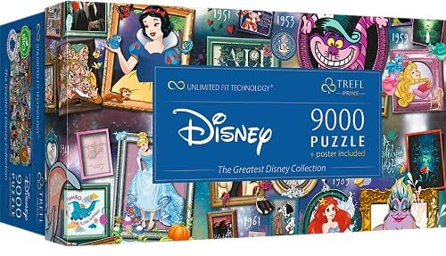 Trefl -9000 Pezzi, Grandi Dimensioni, BIO, EKO, Collage con Personaggi delle Fiabe, Divertimento per Bambini a Partire da 12 Anni Puzzle, Colore, The Greatest Disney Collection,