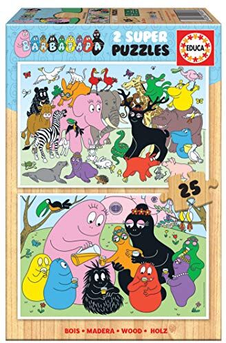 Educa barbapapa  Barbappa. Set di 2 puzzle per bambini da 25 pezzi. Dai 3 anni in su. Rif, Multicolore