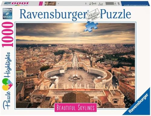 Ravensburger Puzzle Rome, Collezione Beautiful Skylines, 1000 Pezzi, Idea regalo, per Lei o Lui, Puzzle Adulti