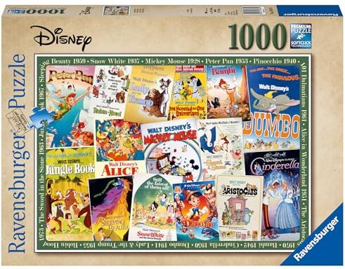 Ravensburger Puzzle Disney Vintage Movie Post, 1000 Pezzi, Idea regalo, per Lei o Lui, Puzzle Adulti