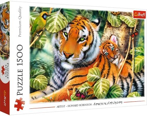 Trefl 916  Zwei EA 1500 Teile, Premium Quality, für Erwachsene und Kinder ab 12 Jahren 1500pcs Two Tigers, Coloured